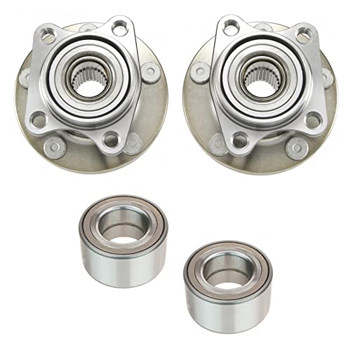Image of TRQ 2 Piece Front Rear Wheel Bearing & Hub Assembly Set Compatible with 2007-2010 Ford Edge Lincoln MKX