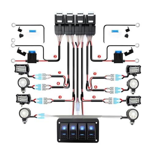 Barre lumineuse LED faisceau de câbles et panneau de commutation