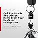 KeySmart MagConnect - Magnetic Quick Release Keychain Connector, Secure Pull-Apart Key Attachment Accessory (Black)