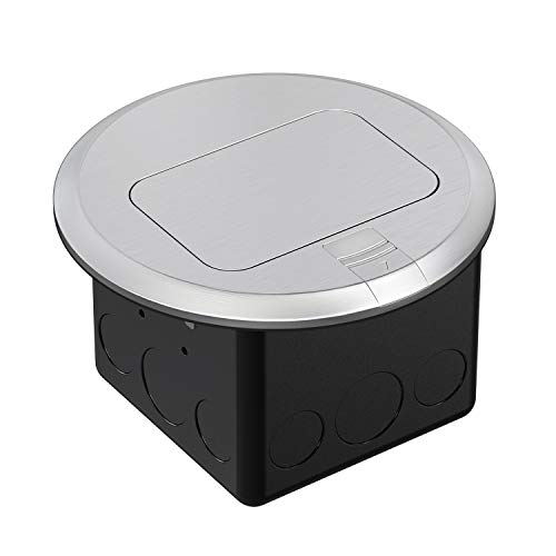 Webang Round Pop Up Floor Outlet Box With 20 Amp Usb Tamper-Resistant Tr Receptacle Outlet, Corrosive Resistant Hardware, Etl Listed, Silver #TOP4
