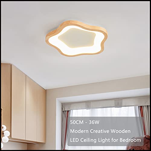 VOMI Plafoniera LED Legno Dimmerabile Lampada da