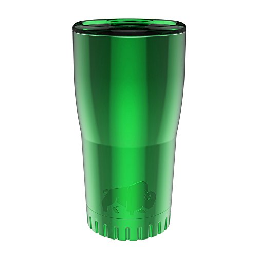Silver Buffalo NL1007950 Double Walled Stainless Steel Travel Tumbler, 20-Ounces, Green