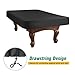 SOUUXIU Pool Table Cover Oxford Cloth with PVC Coating Waterproof Sun Protection Drawstring Design Windproof Ping Pong Table Cover Lightweight, 92.5x52.4x8.3''/96.5x55.1x7.9''