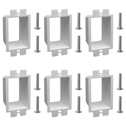 1-Gang BE1 Non-Metallic Electrical Power Outlet Box Extender(ETL Listed),Electrical Box Extender for Power Switch Receptacles Accessories,Fire Rated for 2 Hours,6-Pack