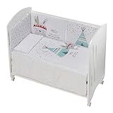 Cuna Lovely Premium con Textil Tipi Oso Blanco
