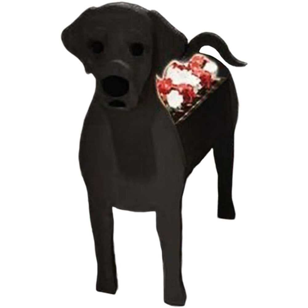 NIUSABOU Outdoor Indoor Animal Shaped Plant Pots, Garden Flower Pot Animal Shaped Cartoon Planters Succulent Plant Pots,Cute Dog Design Herb Garden Succulent Planters(Labrador Black,43 * 25cm)
