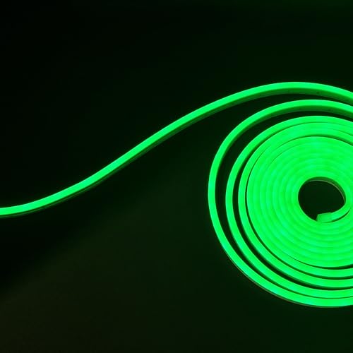 JANDEI - Flexibler LED-Neonstreifen 12V, 5m 6x12mm 120 LEDs/Meter. Grün. Schnit 2,5 cm. Dekoration im Innen- und Außenbereich. Transformator nicht im Lieferumfang enthalten