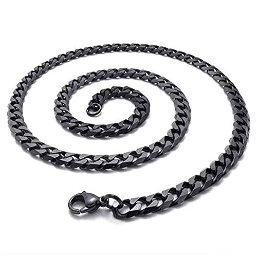 Yellow Chimes Stainless Steel Black Snake Link Chain Necklace for Men and Boys