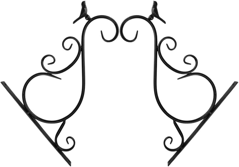 Yardwe Hanging Basket Hooks Outdoor Heavy Duty Iron Flower Pot Bracket Streamlined Design Easy Installation Safe for Outdoor