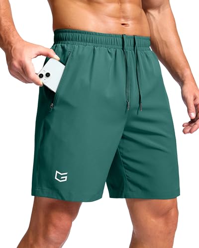 Image of G Gradual Men's Athletic Running Shorts with Zipper Pockets Quick Dry 7 inch / 5 inch / 9 inch Workout Gym Shorts for Basketball Hiking