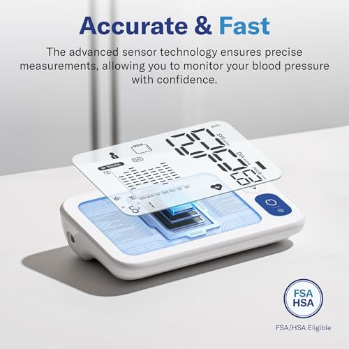 Alcedo Bluetooth Blood Pressure Monitor, Smart Upper Arm BP Machine | App Sync, CSV Export, 5.7" Backlit Screen, Talking, 7-Day Trend, 250 Memory Each, Large Cuff - image 3