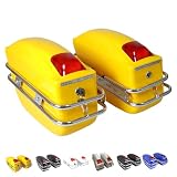 HRDMPFT Baúl Lateral con Cierre De Seguridad Maletas Laterales De ABS Baul Moto Cuadrado/Scooter Maleta /6 Colores/Kit De Montaje(Yellow)