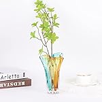 Mundgeblasene Glasvase mit breiter Öffnung, bunte, moderne Glaskunst, Heimdekoration, Vase für Familienwohnzimmer, Hochzeit, Esstisch, Diele, Tischplatte – Bild 5