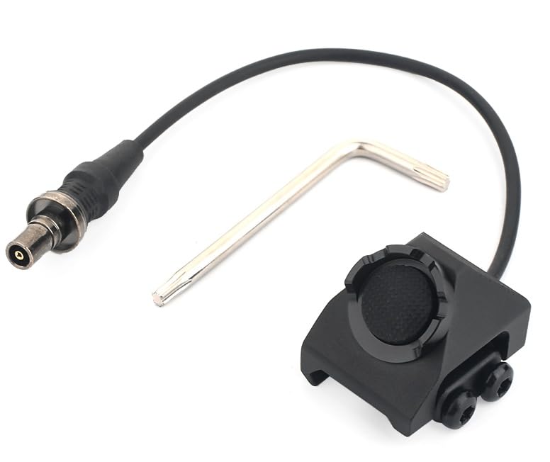 Qiruimy Remote Pressure Switch, Tactical Modular Button with SF Plug for M300 M600 Series Weapon Light, Aluminium Alloy Switch Fit for 20mm Picatinny Rail (BK)