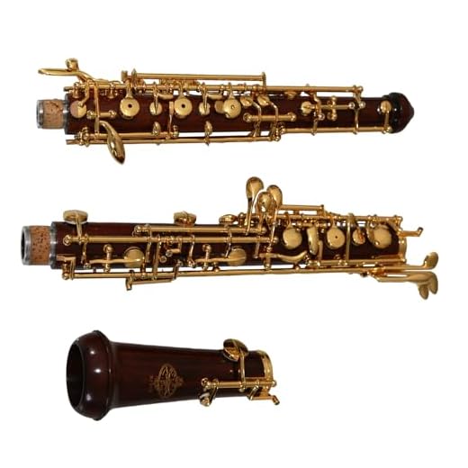 Rochix Oboe Nivel de rendimiento profesional RFG13 Cuerpo de secoya chapado en oro, tono C totalmente automático con 2 lengüetas, 1 paño de limpieza, 1 hisopo de oboe, 1 reposamuñecas, 1 funda y más