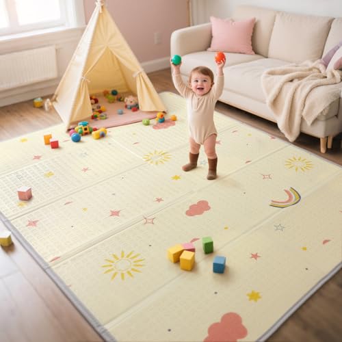 Mallify Extra Large Foldable Play Mat, Reversible Baby Play Mat