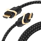 Titan 8K HDMI 2.1 Cable, 10 ft Braided Cord, Amber LED Light Strip, Ultra High-Speed Cable with HDR,...