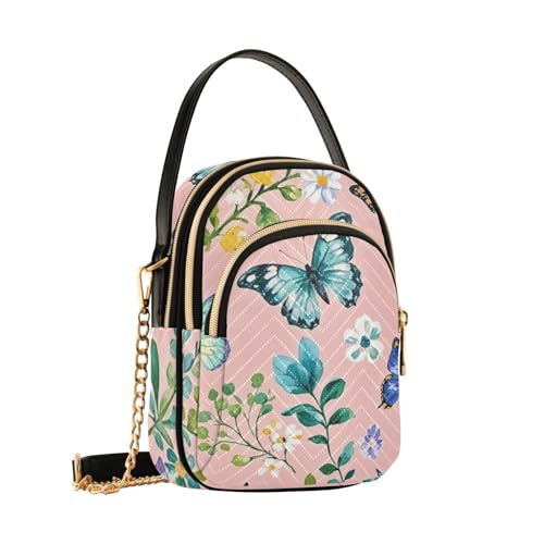 Womens Shoulder Handbags Tote Bag Quilted Purses Handbags for Women Butterfly Print Satchel for Travel Office,Multi1