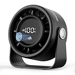 gaiatop Small Desk Fan Rechargeable, 5in Desktop Fan 4000mAh Battery Powered, Touch Control LED Display, 360° Tilt, 5-Speed Strong Wind, for Bedroom Dorm Office Desk, Gifts for Women Men Teens, Black