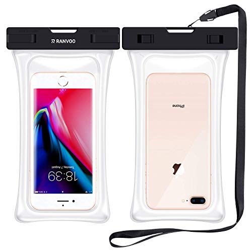 RANVOO [Floating] Waterproof Phone Pouch, Dry Bag Case for iPhone SE New 2020, iPhone 8 Plus 7 Plus 11 Pro Max X Series, Samsung Galaxy S9 Plus S8 Edge Note 8 7, LG G5 G6, up to 6.8 inch - Clear