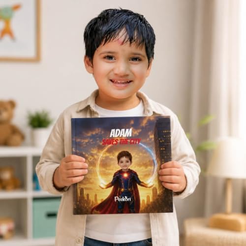 Image of Personalized Superhero Storybook for Kids | Custom Name & Photo Adventure Book | Personalized Bedtime Story Book for Girl | Unique Birthday Gift for Children (Saves The City)