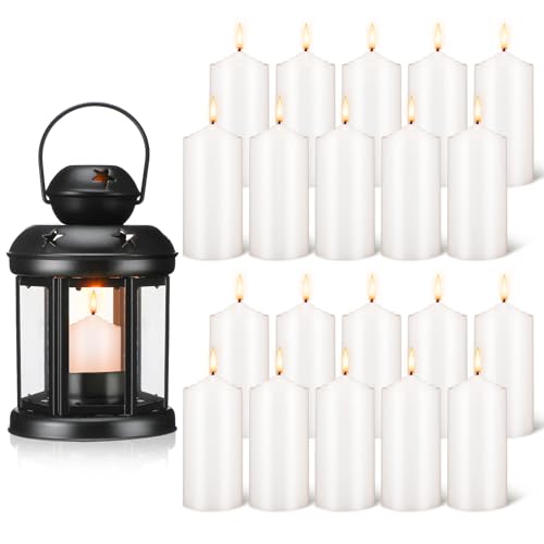 Nuogo Juego de 21 velas de emergencia de 9 horas con linternas, velas de supervivencia, portavelas rústico antiguo, preparación de emergencia para patio, decoración de Navidad en interiores