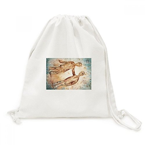 Sac à dos cordon Gemini motif constellation zodiac en toile