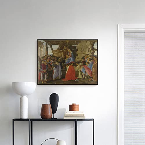 Sandro Botticelli Print Adoration Of The Magi Wall Art - Fine Art Oil Paintings Reproduction Wall Decor For Living Room Bedroom Office Unframed (12X18In/30X45Cm) #TOP4