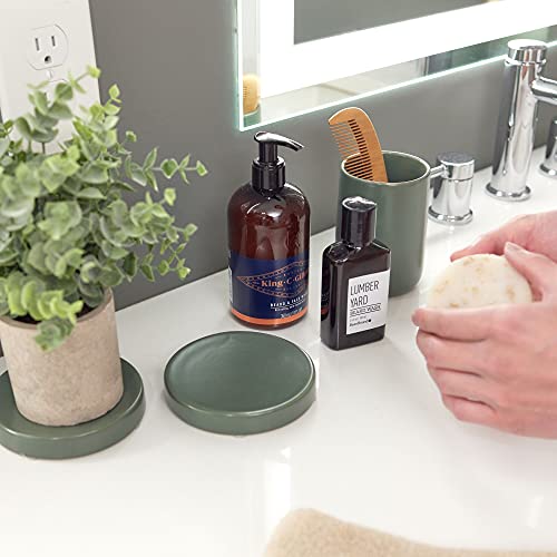 Idesign Ceramic Earth Collection Ceramic Bar Soap Dish, Moss #TOP1