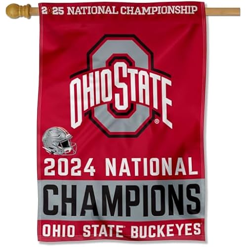 Ohio State Buckeyes Football National 2024 Champions Banner Vertical Flag