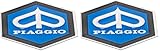 Emblem Piaggio 6-Eck Kaskade für Vespa PX T5 etc. - Aluminium, selbstklebend 31x36 mm, Schwarz (Packung mit 2)