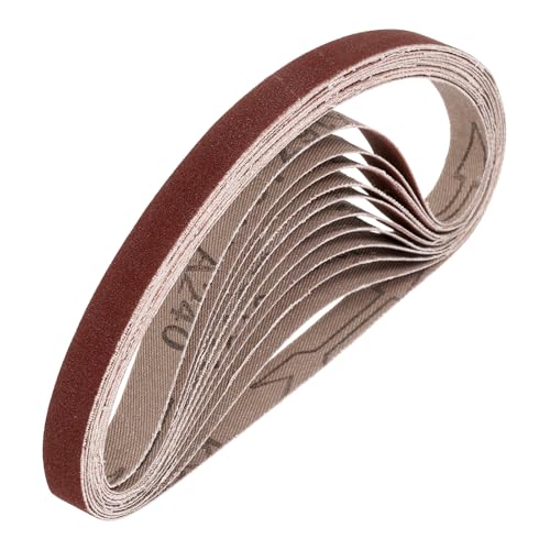 sourcing map 13mm x 457mm Sanding Belts, 24 Pcs 240 Grits Aluminum Oxide Abrasive Belt Sander File Belt for Woodworking, Metal Polishing, Knife Sharpener