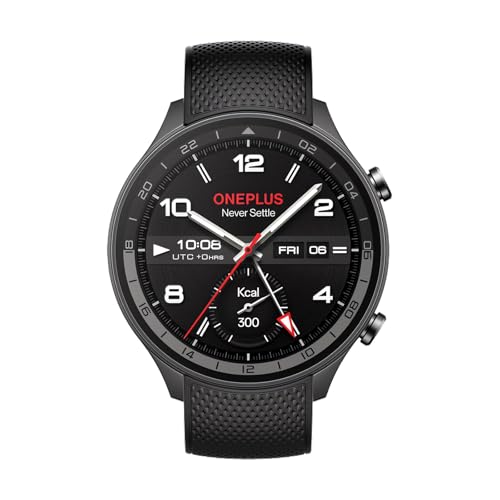 OnePlus Reloj Inteligente Watch 2R Fitness Wellness con GPS de Doble frecuencia, 32 GB de Almacenamiento, autonomía de 100 Horas, estanqueidad 5ATM, Seguimiento de Salud, Pantalla AMOLED, Gris Acero
