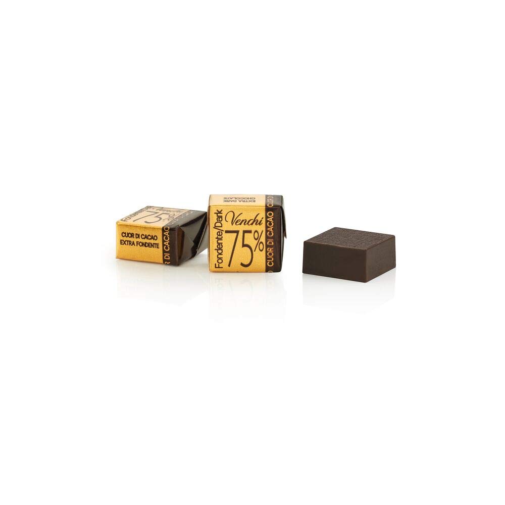 Venchi Cubotto de Puro Chocolate Negro 75% en Bolsa a Granel, 1 kg - Vegano, Sin Gluten