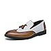 Naigesto Men's Tassel Two Tone Colors Loafers Slip-On Casual Wingtip Brogue Dress Shoes and Brown Weeding Shoes