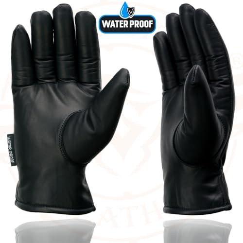 Image of Milwaukee Leather Men's Leather Motorcycle Gloves - Gel Padded Palm, Adjustable Wrist, Riding Gloves - X-Large