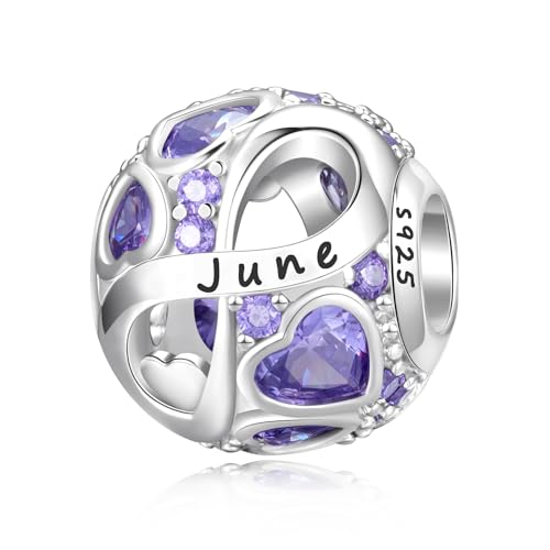 PHRUKAR June Birthstone Charm for Charm Bracelet, 925 Sterling Silver ...