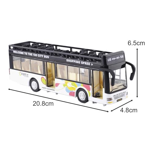 Image of Diecast Metal Long Double Decker Sight View Bus Light & Music Open Door Collection Model Long Bus Toys for Boy Kids