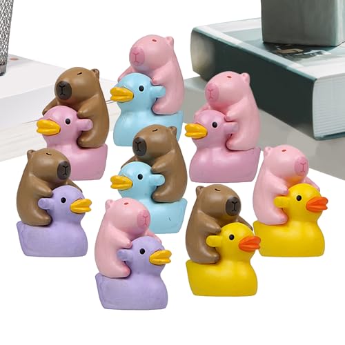 Piccole | 8 statuette di anatra piccole | Piccolo rifugio per animali carino accessori da giardino ornamenti da torta per compleanni dei bambini