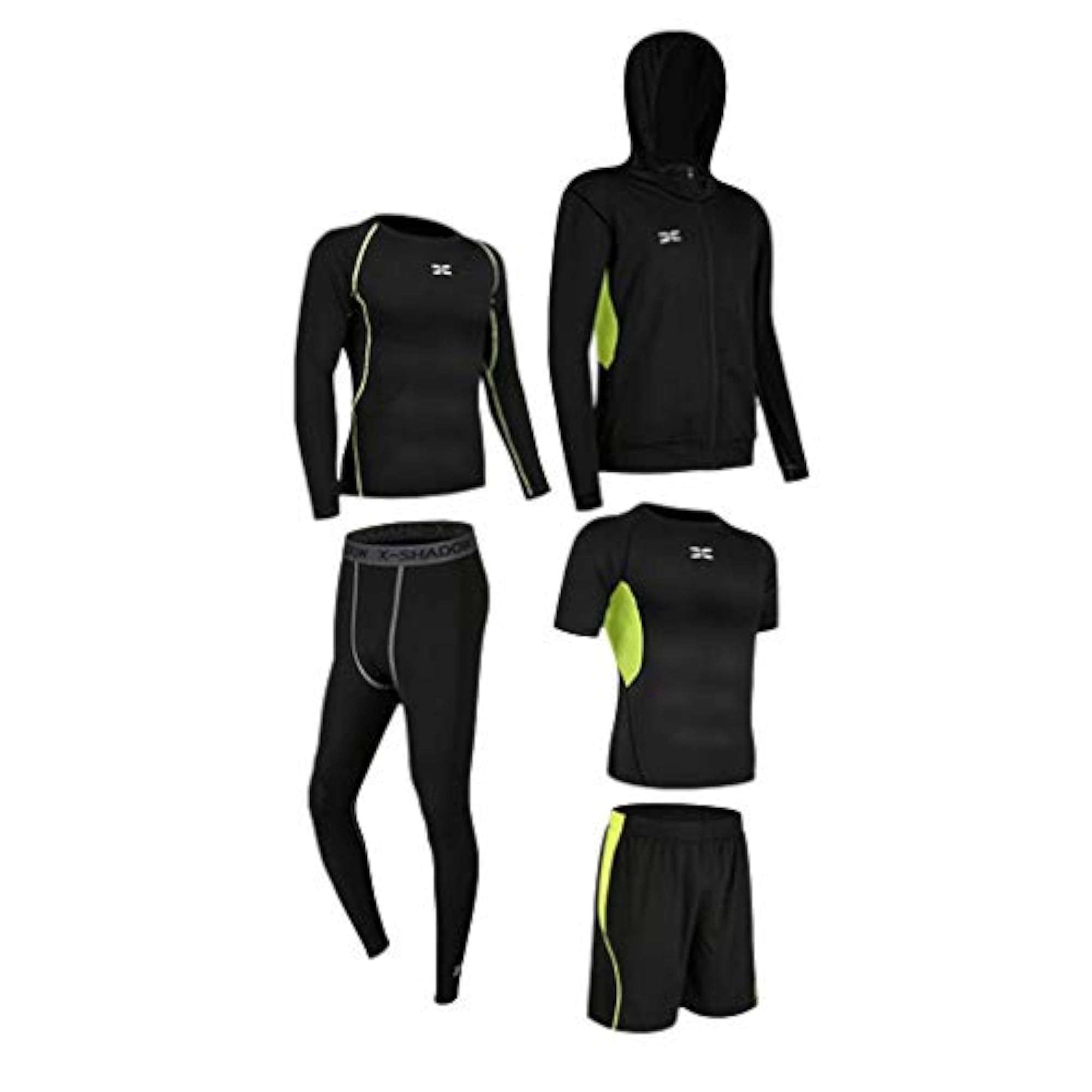 5 Pcs/Set Men's Tracksuit, Green XL