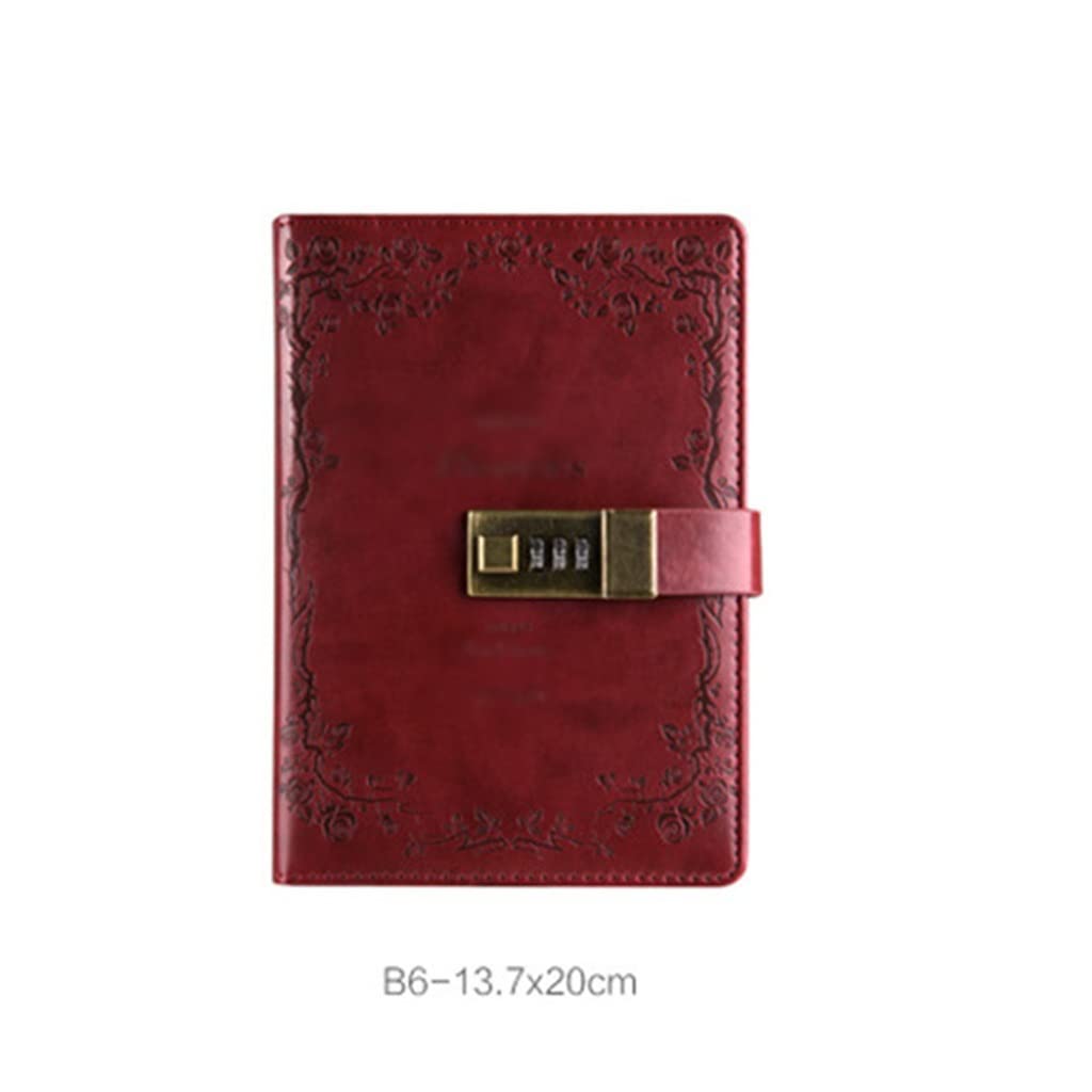 Taccuino organizer agenda agenda vintage - B6 con lucchetto, riga e pagine bianche, manuale per viaggi d'affari