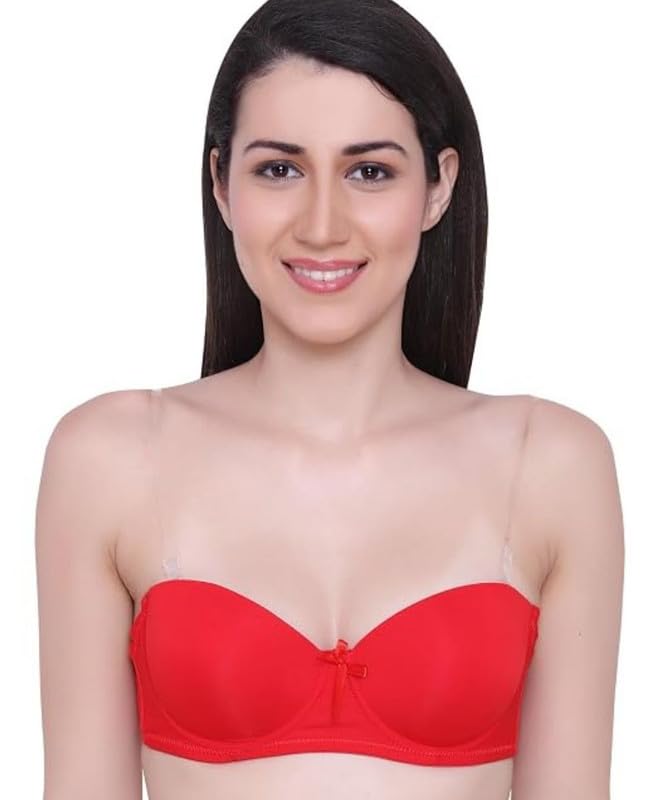 Image of Brachy Women's Polycotton Padded Underwire Strapless Bra Beige