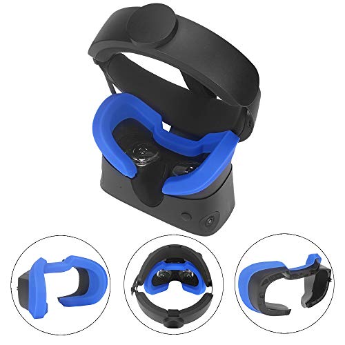 HIJIAO Silicone Cover & Face Pad for Oculus Rift S Standard Facial Pad, Reusable Sweatproof Lightproof (Blue)