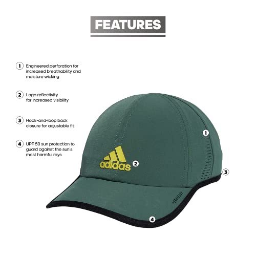 Adidas Mens Superlite Relaxed Fit Performance Hat Baseball Caps, Green Oxide/Impact Yellow/Black, One Size Us #TOP1
