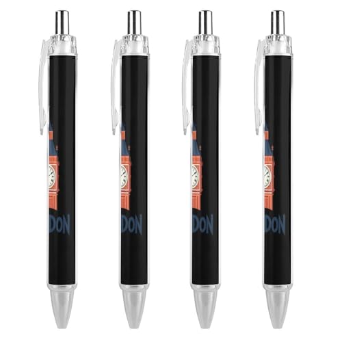 Ben Ben London Retractable Ballpoint Pen Medium Ball Pens 0.5mm Smooth Writing for Women and Men