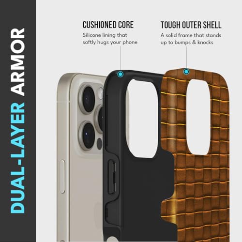 Image of MILLION CASES Back Cover Case for iPhone 15 Pro Scratch Resistant Anti-Slip Polycarbonate Shockproof Protective Durable Artisan Grid Crystal Case for Men & Boys(Maroon)