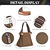 HAWEE Canvas Damen Handtasche mit Schultergurt Shopper Tote Bag Große Schultertasche Umhängetasche RetroTragetasche Leichte Henkeltasche für Reisen Arbeit Schule Einkaufen Strand Alltag, Braun #3