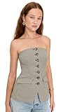 Favorite Daughter Women's The Phoebe Bustier, Chesire Houndstooth, Plaid, 6