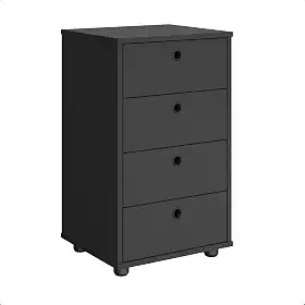 Gaveteiro Multiuso Classic para Mesa de Cabeceira e Escritório (Preto)