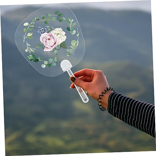 Artibetter 8St Handfächer faltfächer für chinesische fans foto kirchenfans chinesischer fan Kunststoff- Lackierfächer DIY Handventilator Blanko- Fächer aus Kunststoff runder Lüfter Malerei- Fan-3